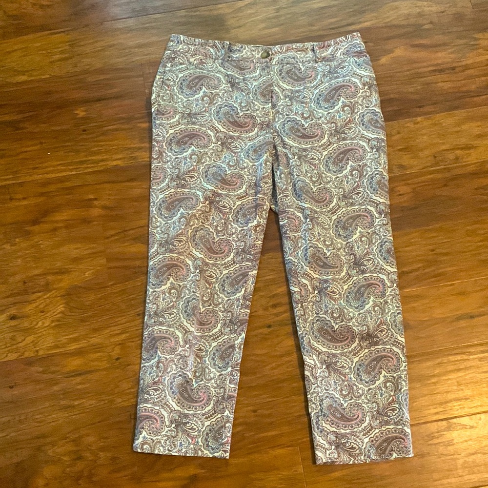 Talbots Paisley Cropped Pants